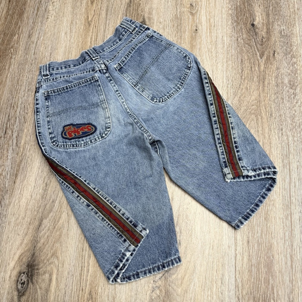 Lee Pipes Vintage Youth Jean Shorts L Baggy Rare Y2K Skater Distressed Faded USA